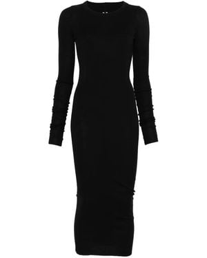 Rick Owens Midikleid mit langen Ärmeln - Schwarz