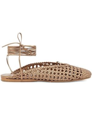 Forte Forte Ballerines À Design Tissé - Blanc