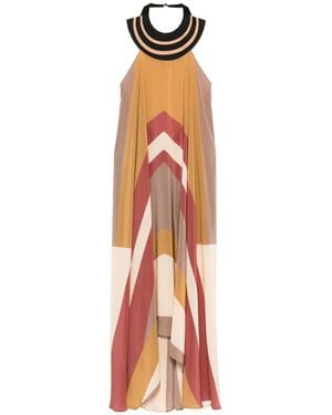 VOLANTIS Saba Halterneck Midi Dress - White