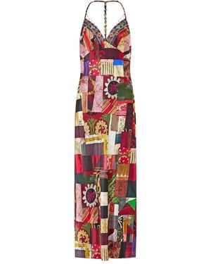 CAMILLA Chain Patchwork Midi Dress - White