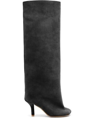 MM6 by Maison Margiela Anatomic Slip-On Suede Boots - Black