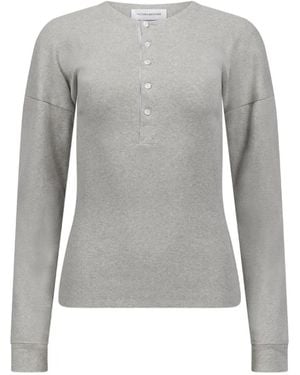 Victoria Beckham Hazel Button-Fastening Sweatshirt - Grey