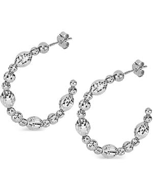 Desmo Pendientes De Aro Crystal Con Cuentas - Blanco