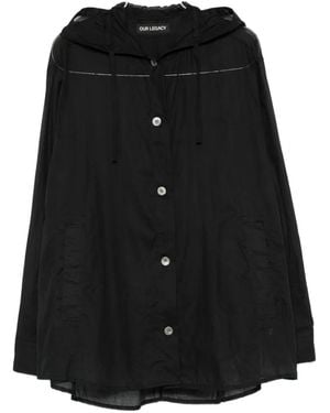 Our Legacy Hooded Button-Up Shirt - Black