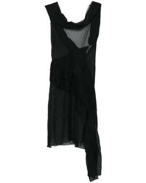 GIMAGUAS Boa Draped Mini Dress - Black