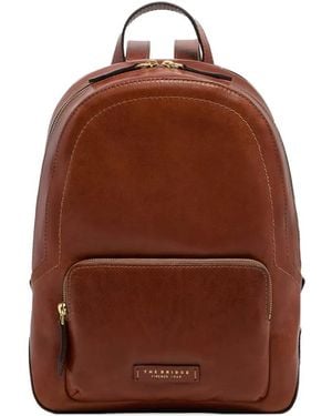 The Bridge Front-Pocket Leather Backpack - Brown