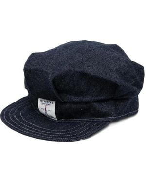 Engineered Garments Logo-Patch Denim Cap - Blue