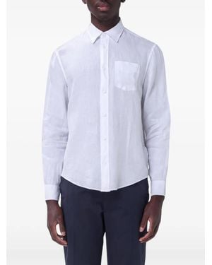 Blauer Chemise À Poche Poitrine - White