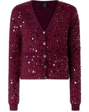 Pinko Mamma Mia Cardigan Mit Pailletten - Rot
