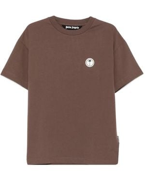 Palm Angels Logo-Patch T-Shirt - Brown