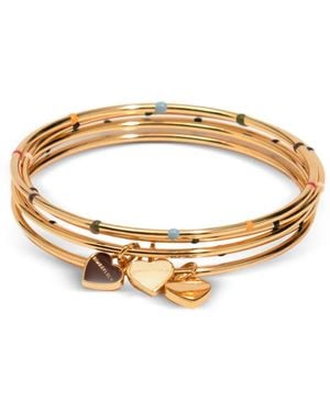 Bimba Y Lola Heart Charm Bangles - Metallic