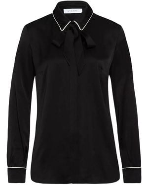 IVY & OAK Contrast-Piping Bow Blouse - Black