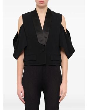 Givenchy Cut-Out-Detail Cropped Blazer - Blue