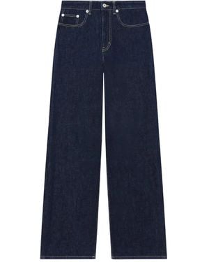 KENZO Ayame Logo-Patch Jeans - Blue