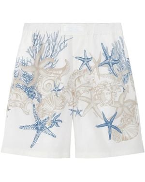 Versace Fw24 Star-Printed Coral Shorts - White