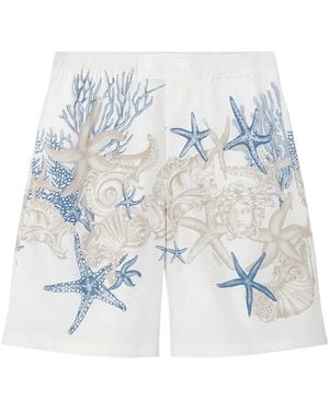 Versace Fw24 Star-Printed Coral Shorts - White