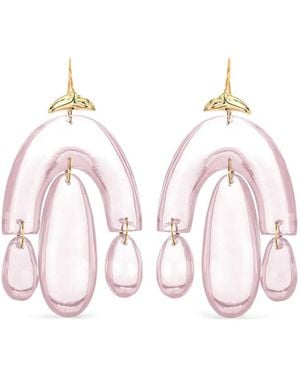 Ten Thousand Things 18Kt Chandelier Rose Quartz Earrings - Pink