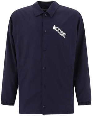 Autry Logo-Print Button-Fastening Jacket - Blue