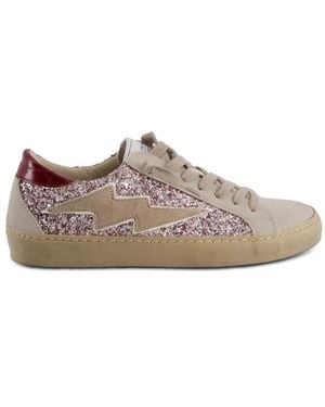 Corina Glittered Retro 3 Sneakers - Brown