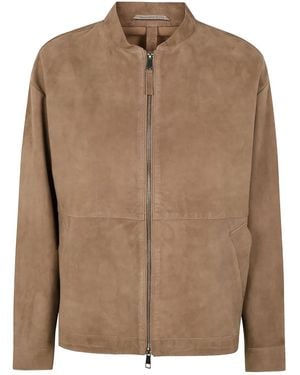 The Jackie Leathers Veste En Daim À Fermeture Zippée - Marron