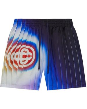 CASABLANCA Shockwave Silk Shorts - Blue