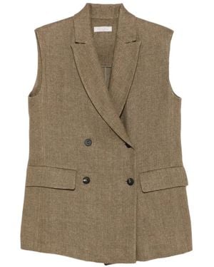 Antonelli Fernando Herringbone Waistcoat - Natural