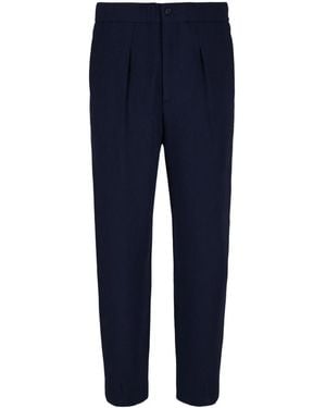 Giorgio Armani Corduroy Tapered-Leg Trousers - Blue