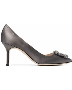 Manolo Blahnik Pumps Hangisi 80Mm - Grigio