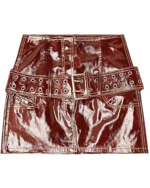 DIESEL Lakleren Mini-Rok Met Ceintuur - Rood