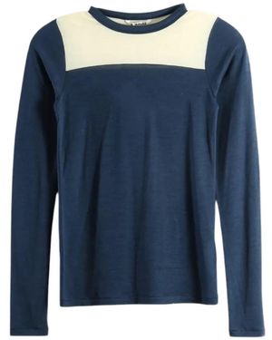 AURALEE Colour-Block Long-Sleeved T-Shirt - Blue