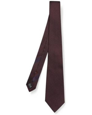 ZEGNA Geometric-Pattern Silk Tie - Purple