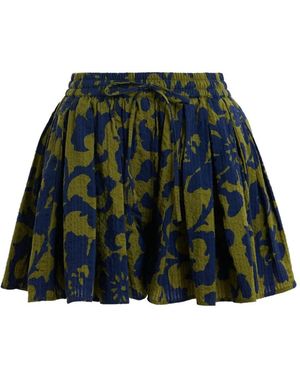 Essentiel Antwerp Floral-Print Flared Shorts - Green
