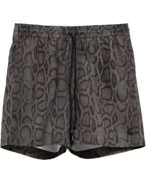 Carhartt Snake-Print Drawstring Swim Shorts - Grey