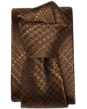 Elizabetta Spoleto Jacquard Silk Tie - Brown