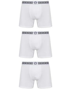 Versace Logo-Waistband Briefs (Set Of Three) - White