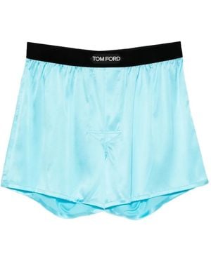 Tom Ford Logo-Waistband Boxers - Blue