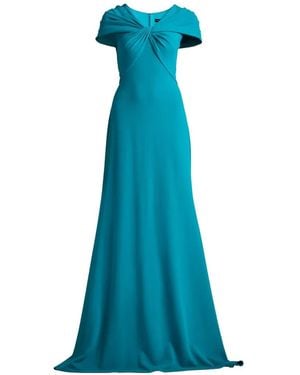 Tadashi Shoji Twist-Detail Off-Shoulder Maxi Dress - Blue