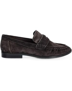 DKNY Dawes Suede Slip-On Loafers - Black