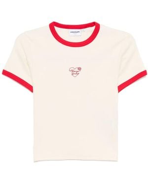 Chocoolate Logo-Embroidered T-Shirt - Pink
