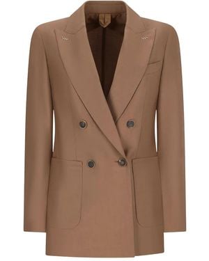 Max Mara Double-Breasted Patch-Pocket Dress - Brown