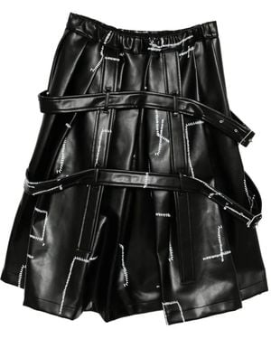 COMME DES GARÇON BLACK Stitch Detail-Printed Skirt - Black