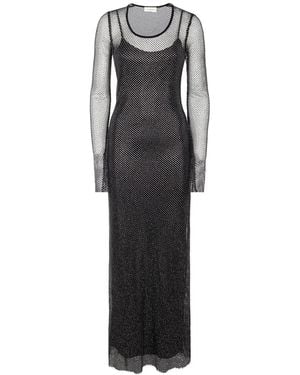 Sportmax Crystal Embellishment Maxi Dress - Black