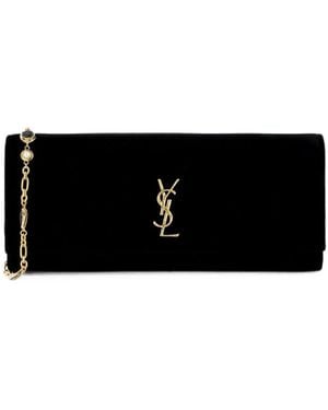 Saint Laurent Bolso De Mano Kate De Terciopelo - Negro