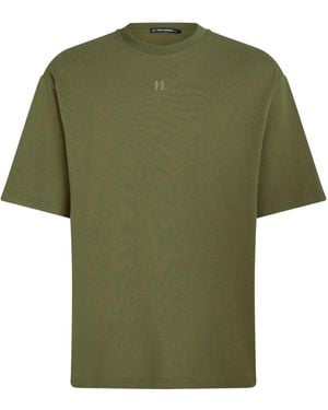 Karl Lagerfeld Piqué-T-Shirt mit Logo-Print - Grün