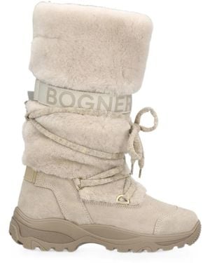 Bogner Lace-Up Snow Boots - White