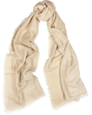 AMA Pure Starlight Sequin-Embellished Cashmere Scarf - Natural
