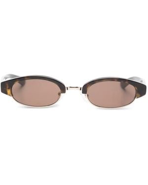 McQueen Oval-Frame Sunglasses - Brown