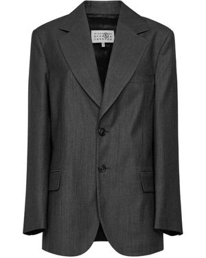 MM6 by Maison Margiela Single-Breasted Oversized Blazer - Black
