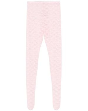Self-Portrait Lace Tights - Pink