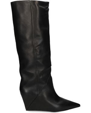 Vic Matié 75Mm Pointed-Toe Knee Boots - Black